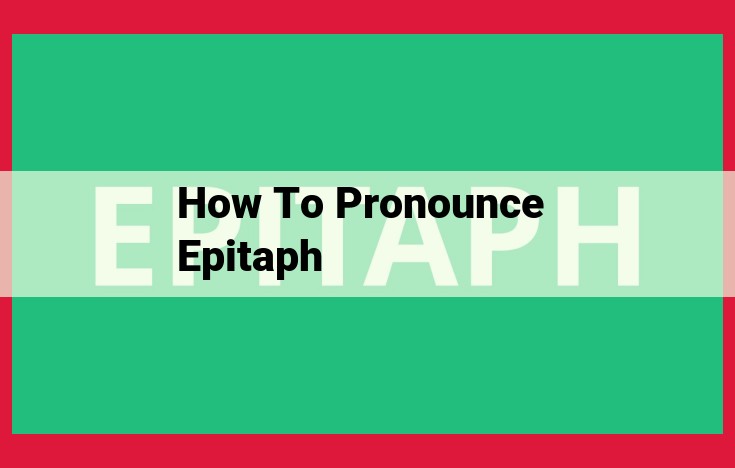 How to Pronounce "Epitaph": Master the Correct Pronunciation