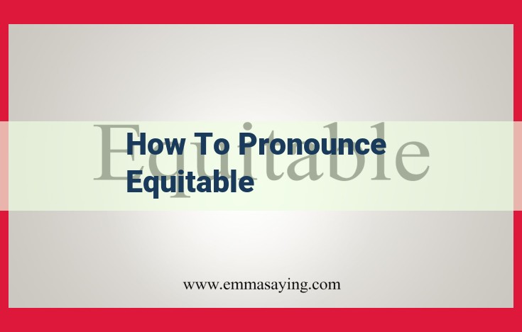 Master the Pronunciation of "Equitable" with these Simple Phonetic Guidelines