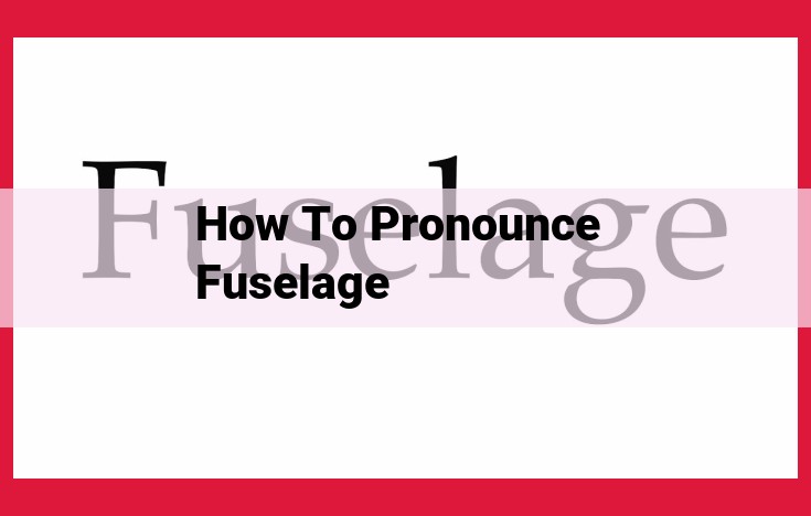 Definitive Guide to Pronouncing "Fuselage" with Ease