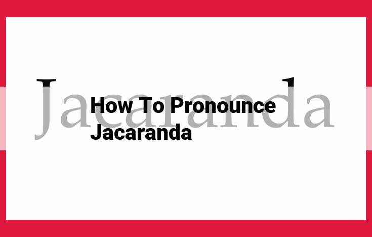 Master the Pronunciation of "Jacaranda": A Guide to the Correct Syllable Emphasis