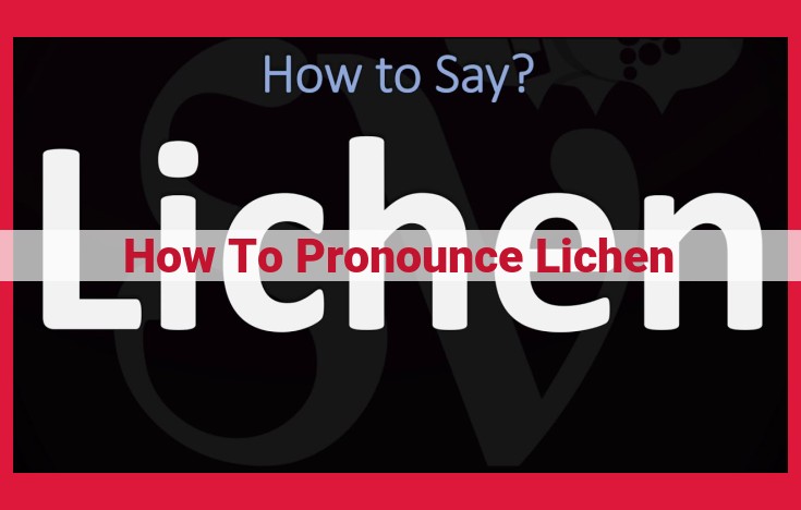 Lichen: Pronunciation, Definition, and Symbiotic Nature