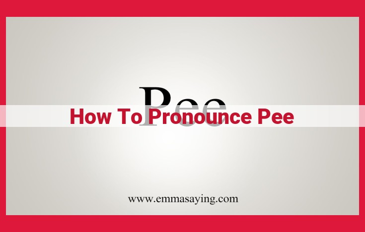 Complete Guide to Pronouncing 'Pee' Accurately (IPA Included)