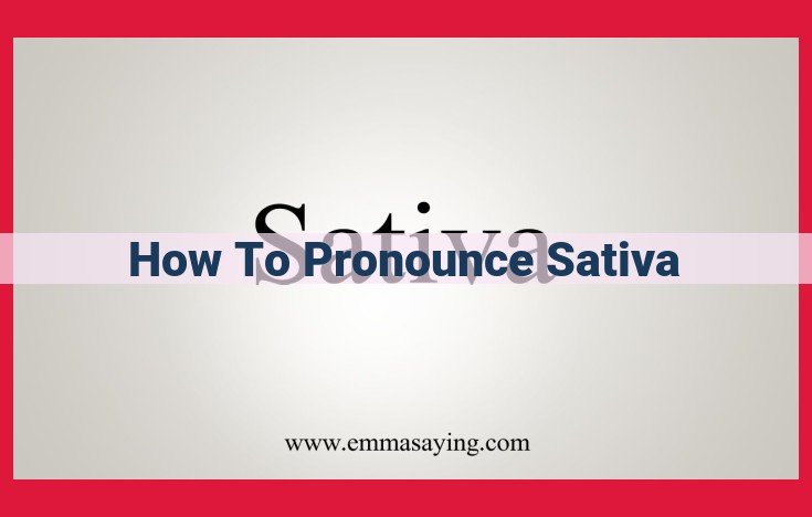 How to Pronounce Sativa: "Sat-ee-vah" or "Sat-Eye-Vah"?