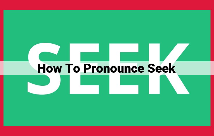 Mastering the Pronunciation of "Seek": A Guide to the Tricky Trio of /s/, /iː/, and /k/