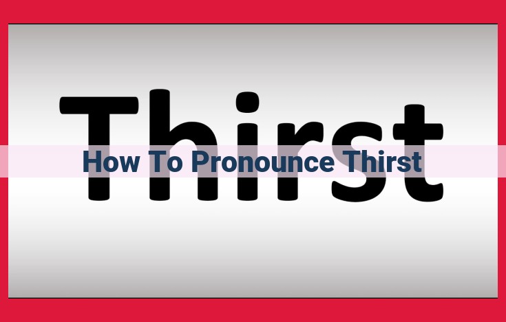 Definitive Guide to Pronouncing "Thirst" with Clarity and Accuracy