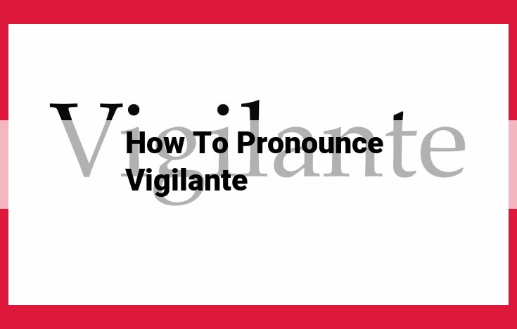 How to Pronounce "Vigilante": A Step-by-Step Guide for Perfect Pronunciation