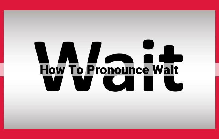 Mastering Accurate Wait Pronunciation: A Comprehensive Guide to Phonetics and Phonology