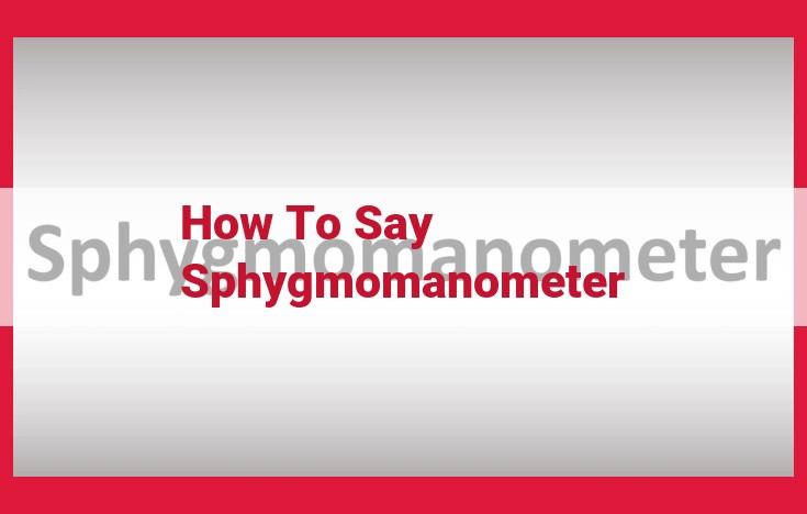 Sphygmomanometer: Pronouncing and Understanding Blood Pressure Measurement