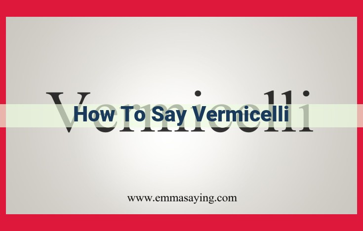 5 Essential Tips for Pronouncing Vermicelli Like a Culinary Pro