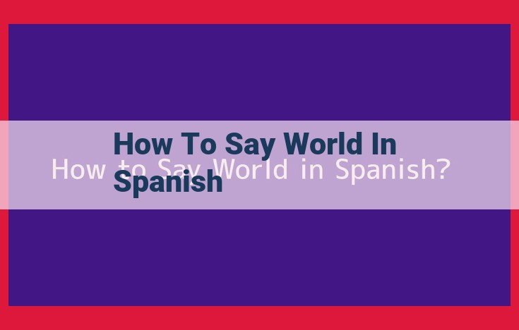 Learn How to Say "World" in Spanish: A Simple Guide