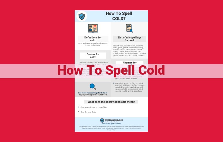 Master the Art of Spelling: A Step-by-Step Guide to "Cold"